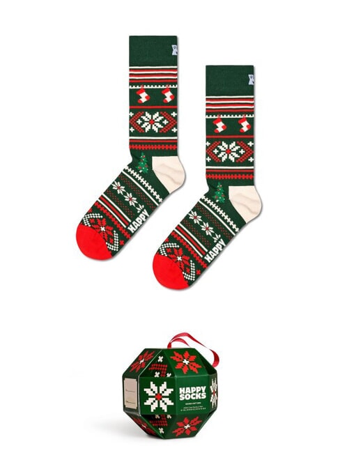 HAPPY SOCKS SNOWFLAKE Coffret cadeau de 1 paire de chaussettes vert foncé - Chaussettes pour hommes