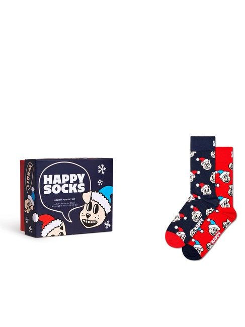 HAPPY SOCKS HOLIDAY CAT&DOG Coffret cadeau de 2 paires de chaussettes bleu - Chaussettes pour hommes
