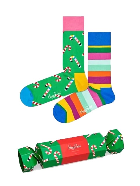 HAPPY SOCKS CHRISTMAS CRACKER Coffret cadeau de 2 paires de chaussettes 7302 - Chaussettes pour hommes
