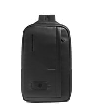 PIQUADRO W137 Sac &agrave; dos en cuir &agrave; une &eacute;paule Noir - Sacs &agrave; dos pour ordinateur portable - 1