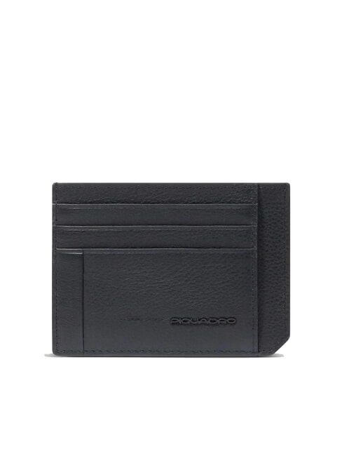 PIQUADRO W137 Porte-cartes de crédit plat en cuir Noir - Portefeuilles Homme
