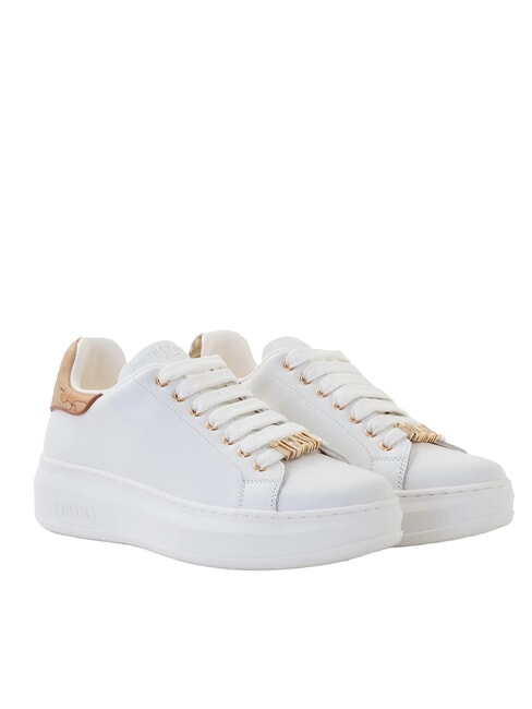 ALVIERO MARTINI PRIMA CLASSE GEO Baskets à plateforme en cuir lisse blanc - Chaussures Femme