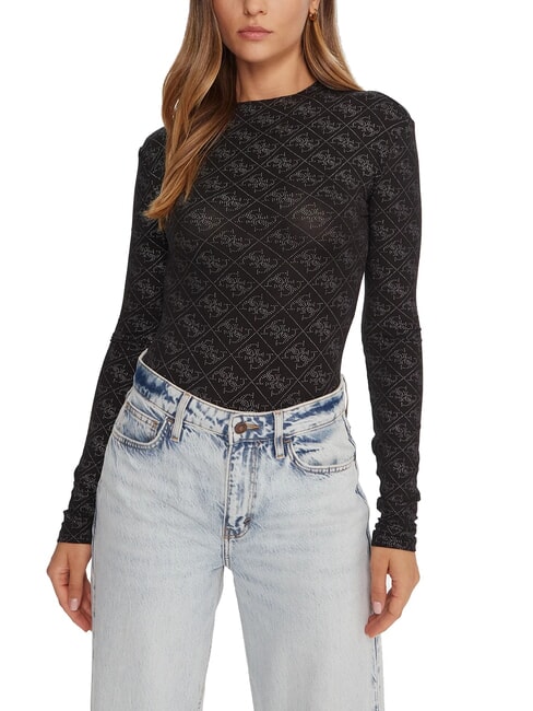 GUESS TEODORA Pull ras du cou à manches longues avec strass jetbla - Chandails pour femmes