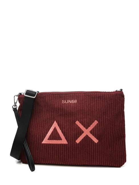 SUN68 CORDUROY Pochette avec dragonne et bandoulière Bordeaux - Sacs pour Femme