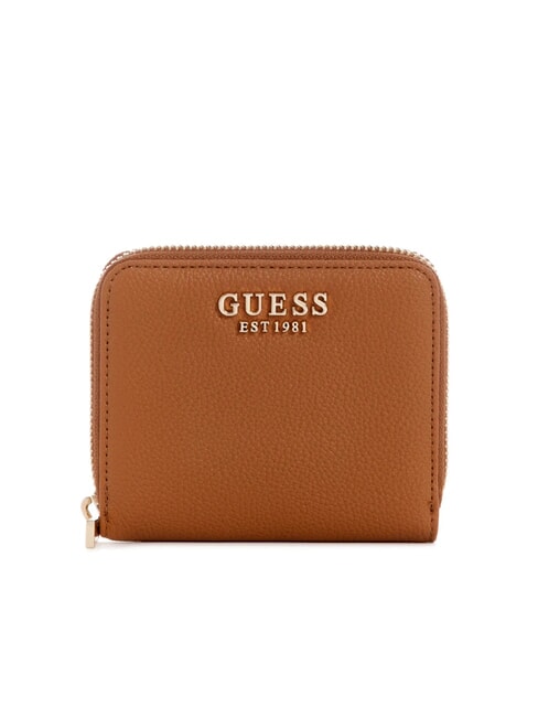 GUESS LAUREL 2 Petit portefeuille zippé COGNAC - Portefeuilles Femme