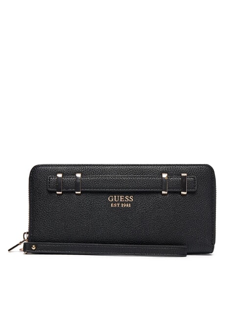 GUESS GREGORIA Grand portefeuille zippé avec dragonne NOIR - Portefeuilles Femme