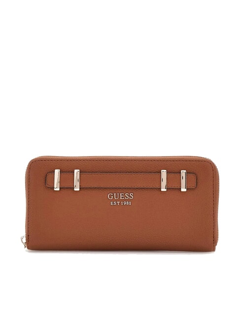 GUESS GREGORIA Grand portefeuille zippé avec dragonne COGNAC - Portefeuilles Femme