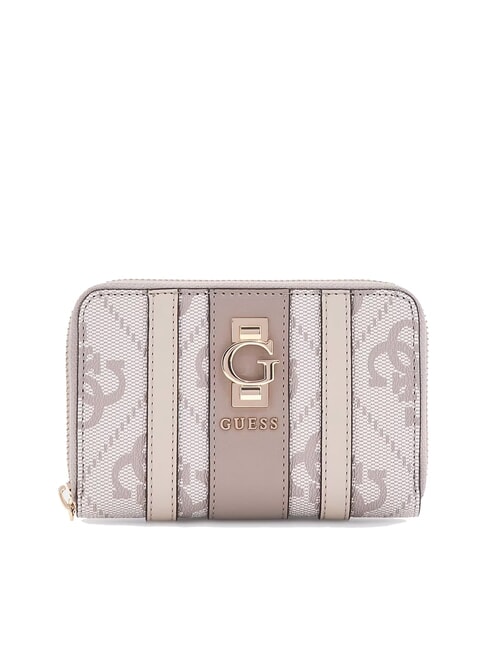 GUESS ERENIA Portefeuille moyen à fermeture éclair logo taupe foncé - Portefeuilles Femme