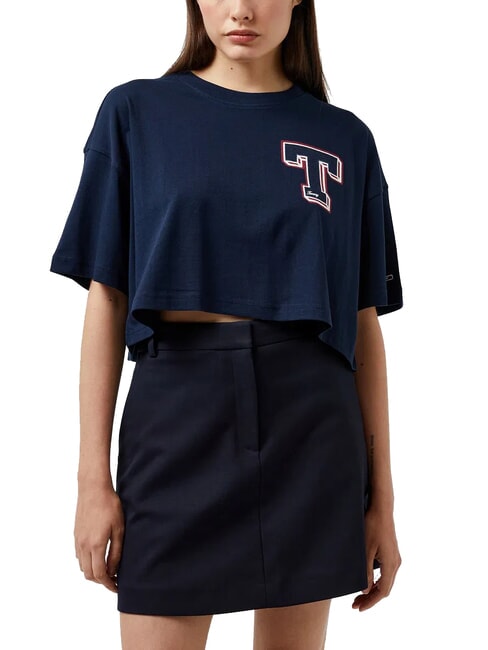 TOMMY HILFIGER TH JEANS T T-shirt en coton marine nuit noire - T-shirt