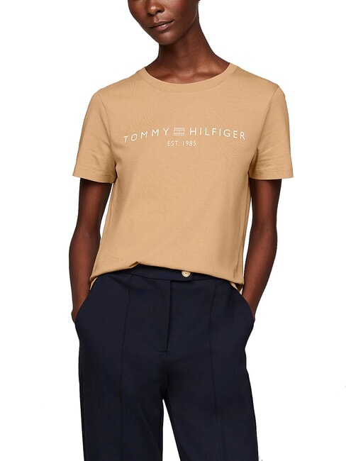 TOMMY HILFIGER TH 1985 T-shirt en coton kaki classique - T-shirt
