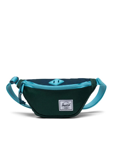 HERSCHEL HERITAGE Pochette avec étiquette nominative vert chasseur/étang réfléchissant/jet marin - Sacs banane