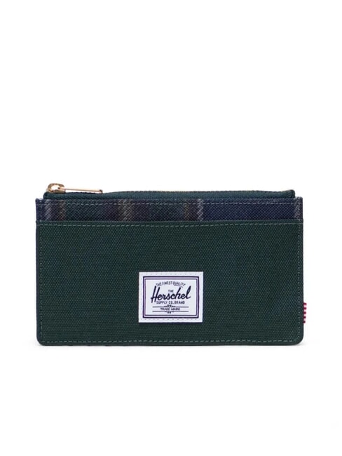 HERSCHEL OSCAR Porte-cartes plat avec porte-monnaie Plaid d'hiver en épicéa le plus foncé - Portefeuilles Femme