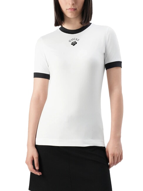 GUESS MINI ROSE T-shirt slim à manches courtes blanc pur - T-shirt
