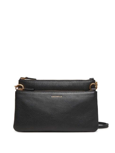 COCCINELLE YVONNE Sac à bandoulière en cuir Noir - Sacs pour Femme