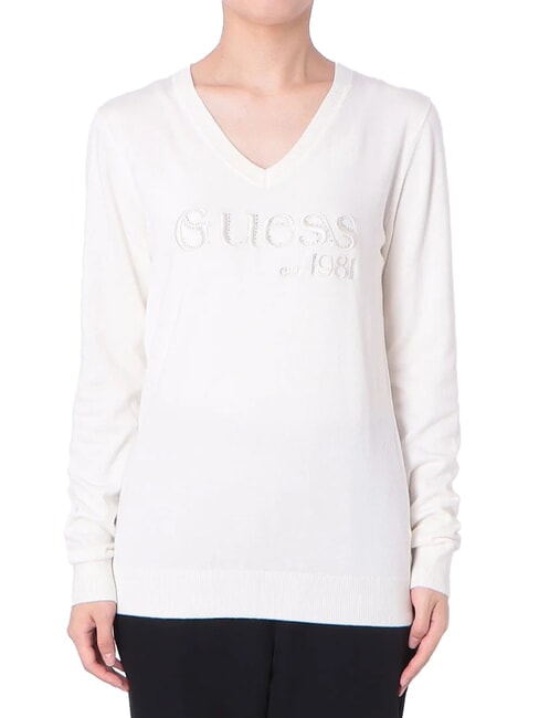GUESS SAYLOR LOGO  Pull-over taupe de soie - Chandails pour femmes