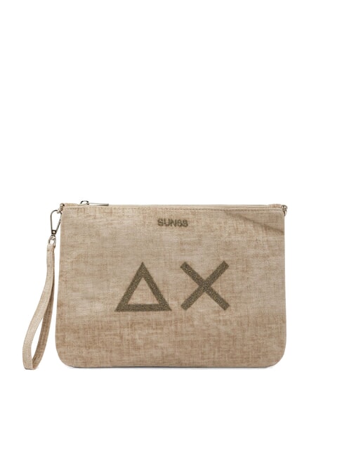 SUN68 VELVET Pochette en polyserine et bandoulière beige - Sacs pour Femme