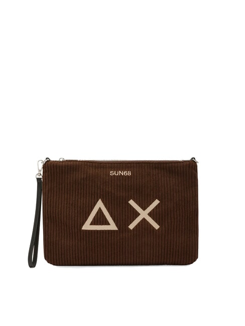 SUN68 CORDUROY Pochette avec dragonne et bandoulière marron - Sacs pour Femme