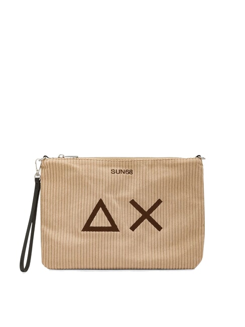 SUN68 CORDUROY Pochette avec dragonne et bandoulière beige - Sacs pour Femme