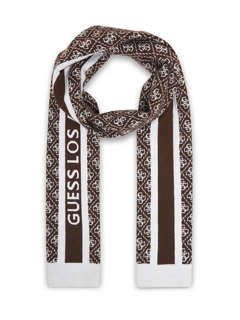 GUESS SEVYN 4G LOGO Foulard 4 g de brun et de crème - Écharpes