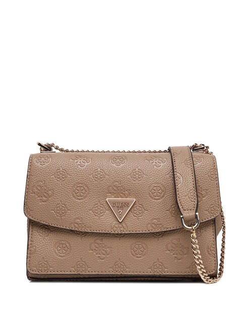 GUESS CRESIDIA II Sac à bandoulière avec rabat logo taupe foncé - Sacs pour Femme