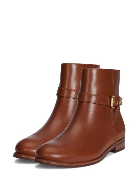 RALPH LAUREN BROOKE 2 Bottines basses en cuir avec boucle lauren tan1 - Chaussures Femme