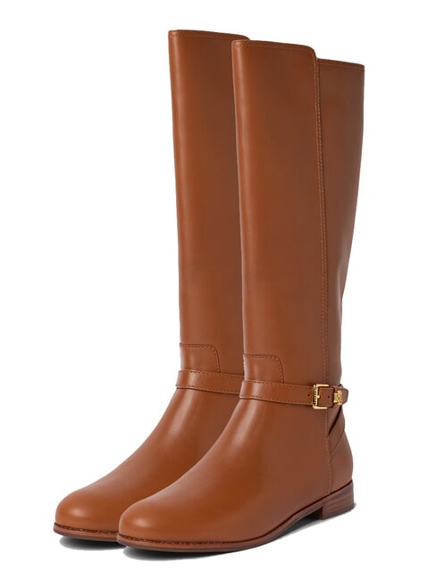 RALPH LAUREN BROOKE TALL 2 Bottes hautes en cuir lauren tan1 - Chaussures Femme