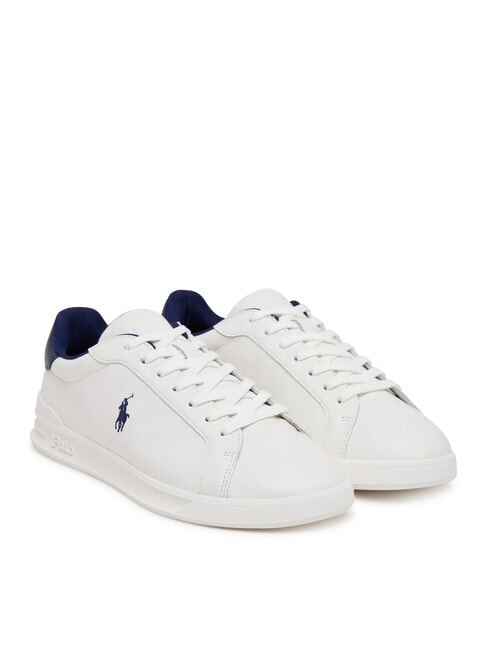 RALPH LAUREN HERITAGE COURT 2 Baskets en cuir deckwash blanc/bleu marine - Chaussures Homme