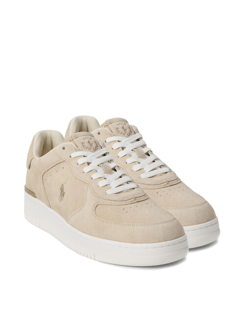 RALPH LAUREN MASTERS COURT Baskets en cuir suédé milk-shake - Chaussures Homme