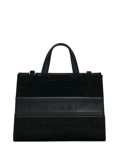 GAUDÌ ADA VELUR L Sac à main avec empiècements en velours NOIR - Sacs pour Femme