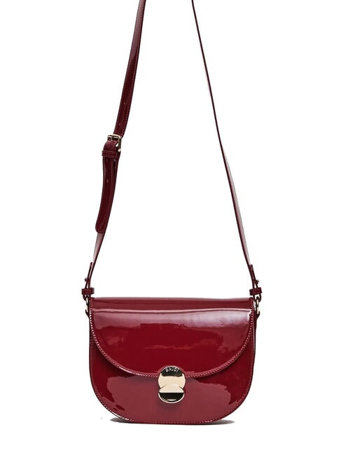 GAUDÌ EVELYN LAK Sac à bandoulière moyen en cuir verni ROUGE - Sacs pour Femme