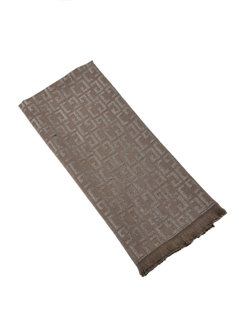 GAUDÌ ESTELLE Écharpe en fil lurex avec logo all-over taupe - Écharpes