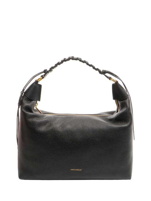 COCCINELLE RHEA Sac à bandoulière en cuir avec bandoulière Noir - Sacs pour Femme