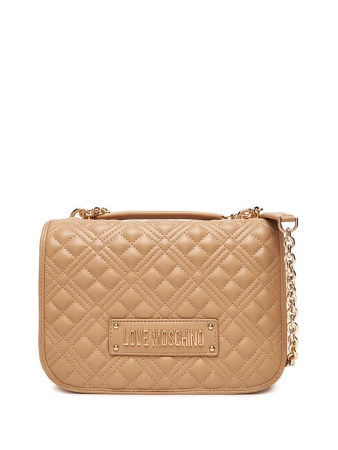 LOVE MOSCHINO QUILTED Sac bandoulière double fonction beige - Sacs pour Femme