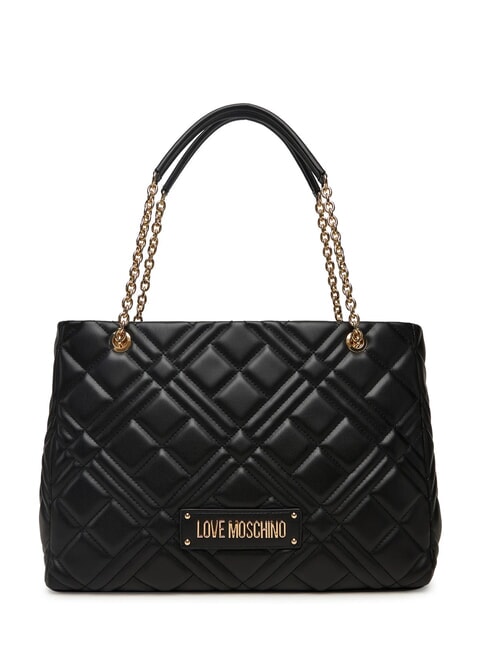 LOVE MOSCHINO QUILTED Sac de courses avec anses en chaîne Noir - Sacs pour Femme