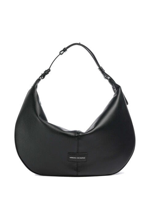 ARMANI EXCHANGE LIZ PEBBLE Grand sac à bandoulière hobo noir - Sacs pour Femme