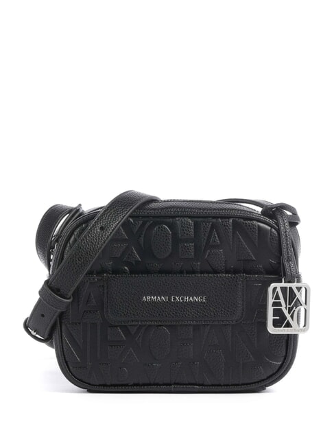 ARMANI EXCHANGE LIZ PEBBLE Sac photo avec logo en relief noir - Sacs pour Femme