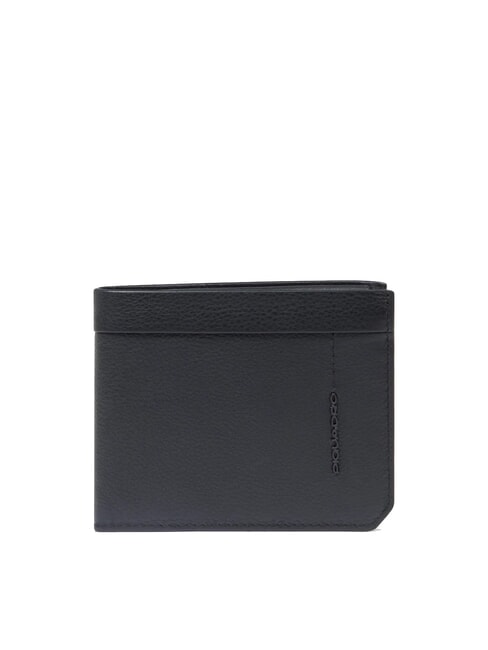 PIQUADRO W137 Portefeuille en cuir avec porte-cartes amovible Noir - Portefeuilles Homme