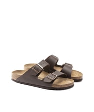 BIRKENSTOCK ARIZONA BIRKO FLOR Sandale pantoufle à deux boucles marron foncé - Chaussures unisexe - 1