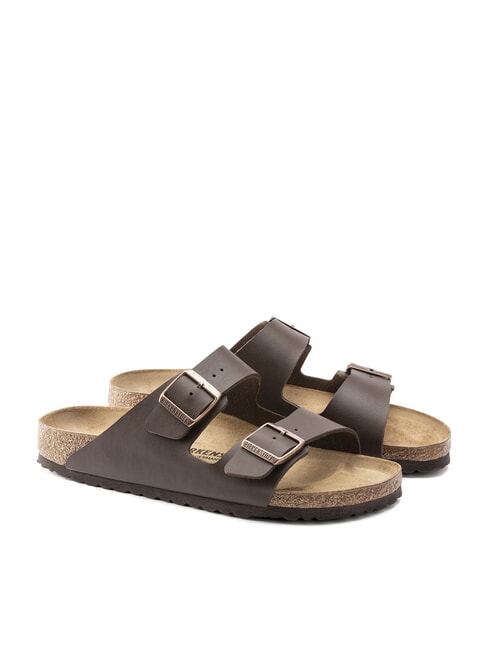 BIRKENSTOCK ARIZONA BIRKO FLOR Sandale pantoufle à deux boucles marron foncé - Chaussures unisexe