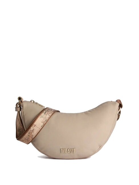 ALVIERO MARTINI PRIMA CLASSE PUFFY NYLON Mini sac à bandoulière en forme de croissant grège - Sacs pour Femme