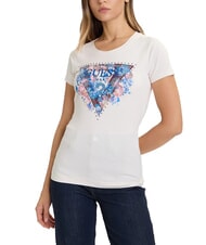 GUESS SS CN PEONY TRIANGLE T-shirt &agrave; manches courtes avec imprim&eacute; - T-shirt