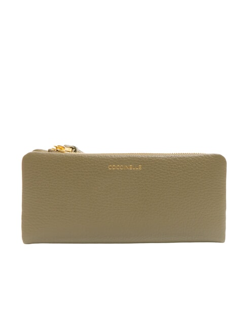 COCCINELLE SOFTY Grand portefeuille en cuir vert laurier - Portefeuilles Femme