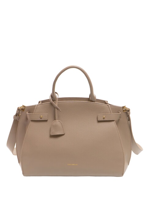 COCCINELLE KLICHE Sac à main en cuir avec bandoulière taupe chaud - Sacs pour Femme