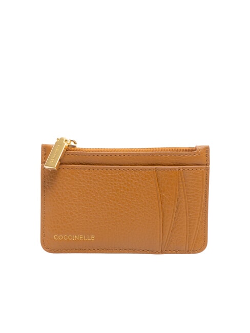 COCCINELLE ROUNDED PRINTED Porte-cartes plat en cuir avec zip CUIR - Portefeuilles Femme