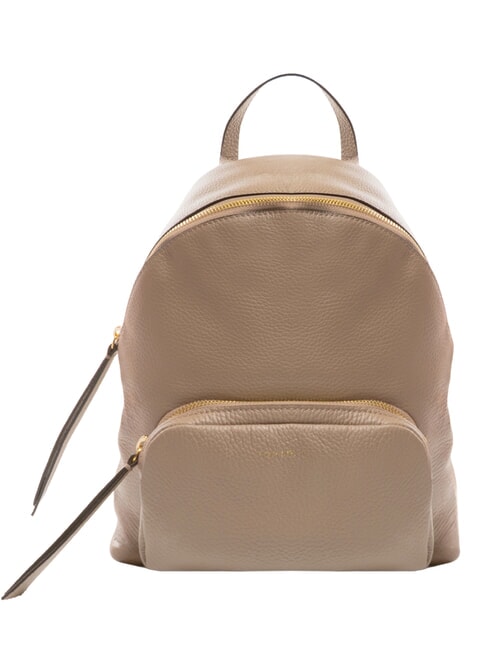 COCCINELLE JEN Sac à dos rond en cuir avec poche taupe chaud - Sacs pour Femme