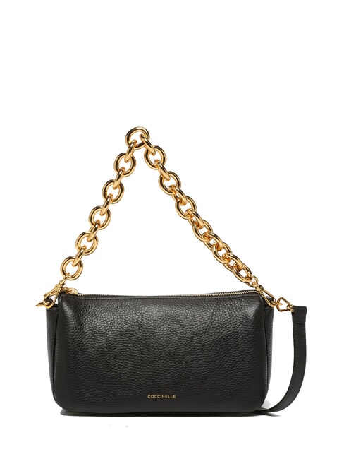 COCCINELLE ISIDE Petit sac à bandoulière en cuir Noir - Sacs pour Femme