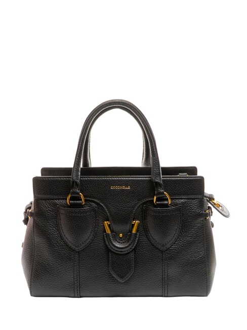 COCCINELLE YORK Sac à main en cuir martelé Noir - Sacs pour Femme