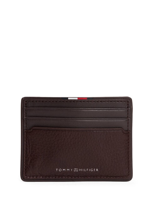 TOMMY HILFIGER TH CORP Porte-cartes en cuir café en grains - Portefeuilles Homme