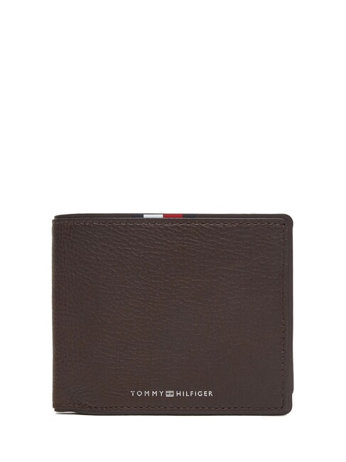 TOMMY HILFIGER TH CORP Portefeuille en cuir café en grains - Portefeuilles Homme