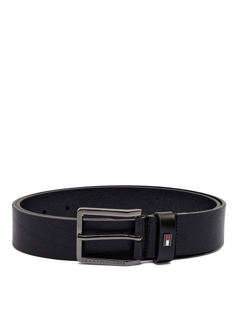 TOMMY HILFIGER OLIVER Ceinture en cuir fabriquée en Italie le noir - Ceintures